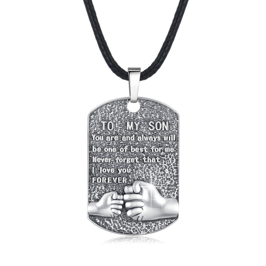 Mens Pendant Necklace 925 Sterling Silver Father'S Love to Son Pendant Necklaces Birthday Xmas Gift Jewelry for Man Dad